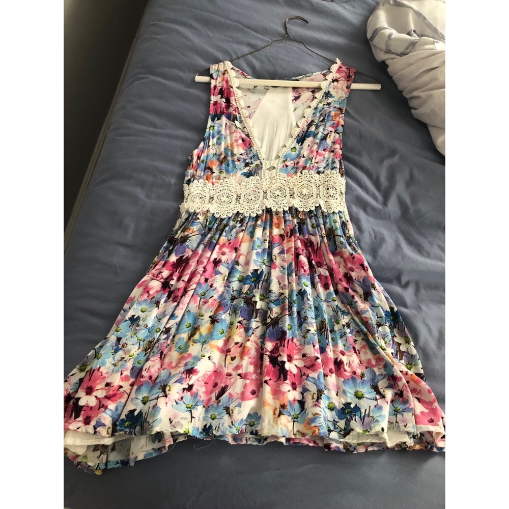 FLORAL COLORFUL DRESS SIZE 8 EU Size Small